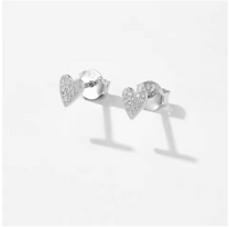 Micro Heart Pavé Studs