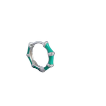 Bamboo Enamel Huggie Hoops